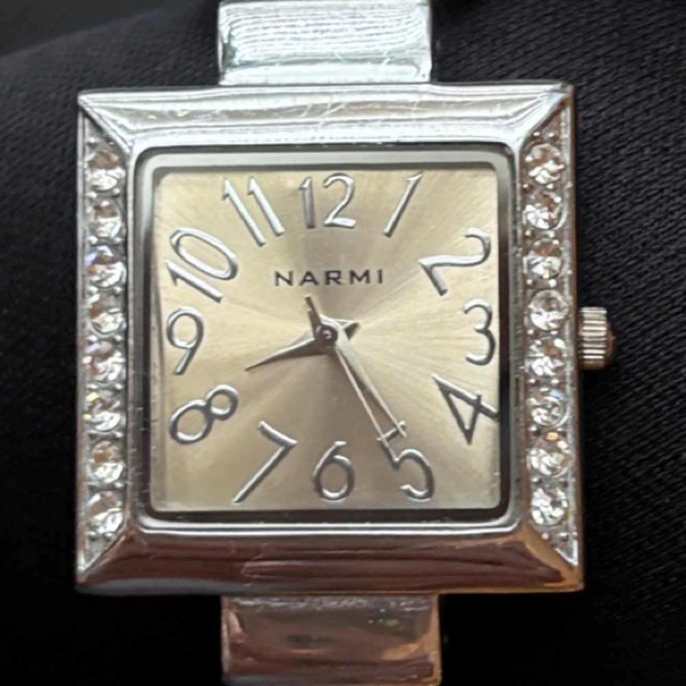 Narmi Silver Women's Watch with Crystal Accents